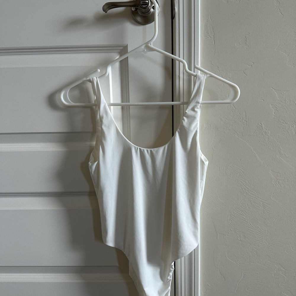 Meshki “Abby” Scoop Back One Piece Swimsuit - White - Picture 2 of 3